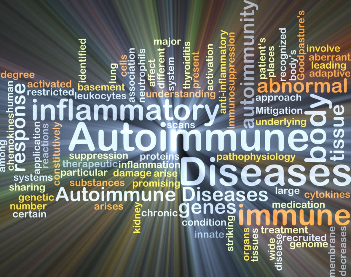 word art image with words like autoimmune disease, inflammation